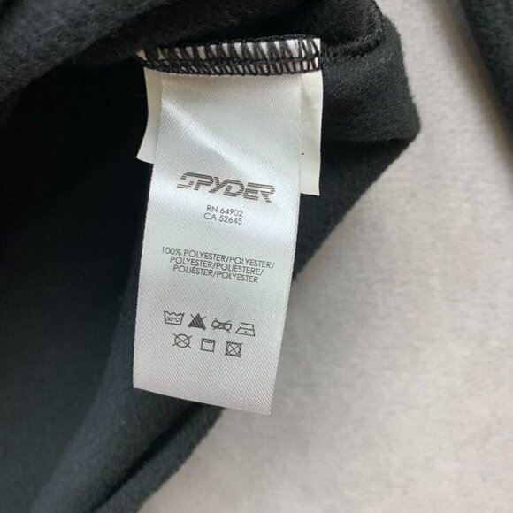 Vintage Spyder Mens Sweater Medium Black Fleece 1/4 Zip Long Sleeve Lightweight - Picture 6 of 10